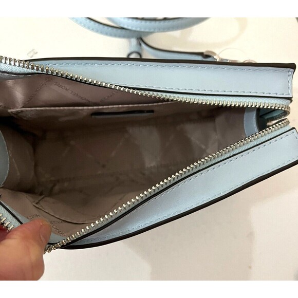 New Michael Kors Sheila Small Vegan Non-Leather Crossbody Bag Vista Blue - Picture 9 of 9